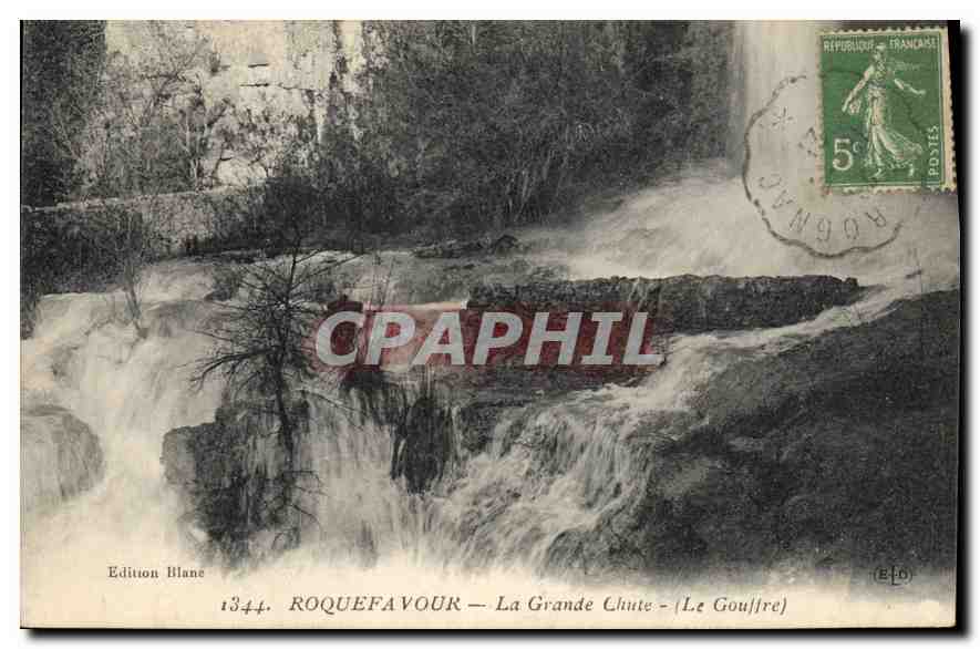 CPA Roquefavour la grande Chute le Gouffre 