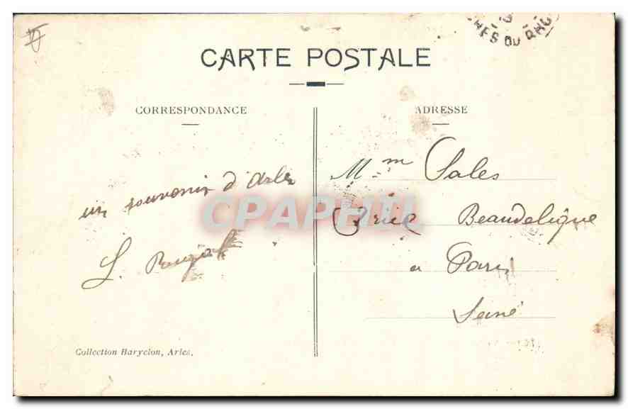 CPA Arles Tombeau des Consuls et Allee des Alyscamps  — Rückseite