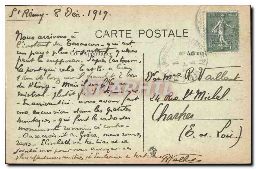 I Monumenti Romani a St-Rémy-de-Provence — Coll. L. A. — n° 325 — Verso