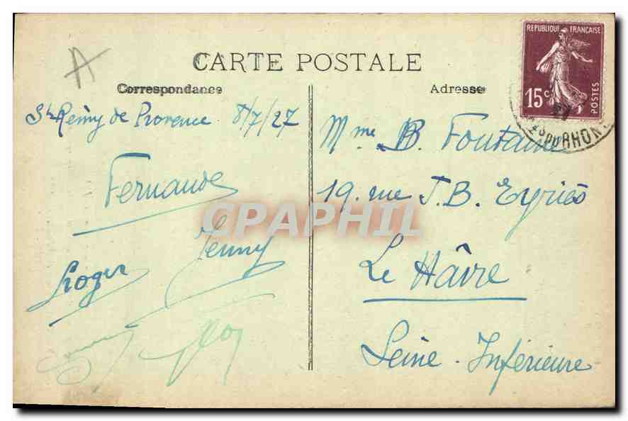 Route conduisant à Maussane, défilé de Petro-Malo — St-REMY-de-PROVENCE — Cont. L.A. n°290 — Verso