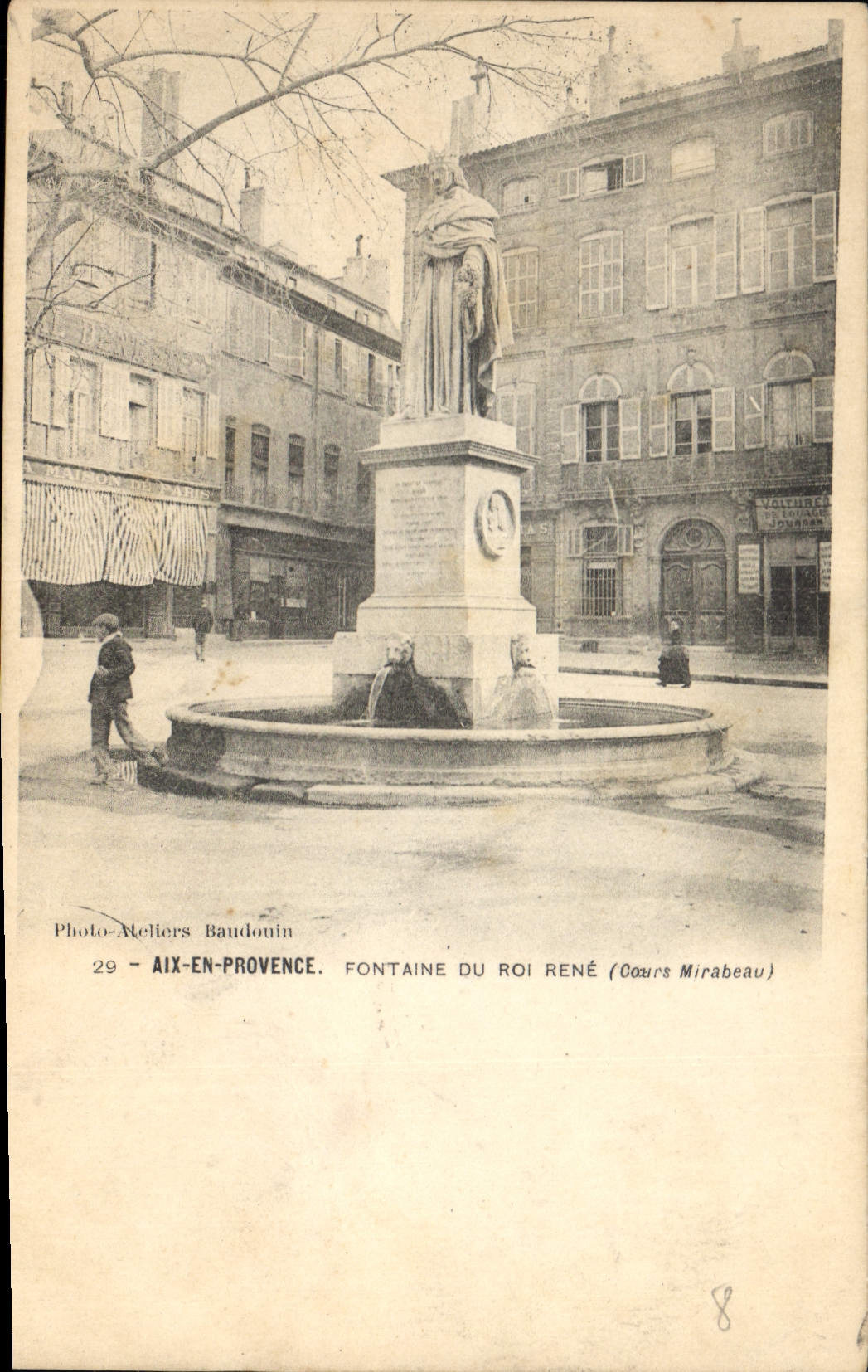 Fontaine du Roi René — Cours Mirabeau — Photo-Reliers Baudouin, n°29
