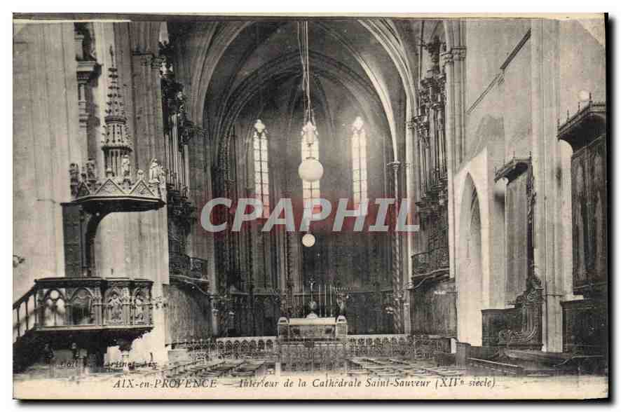 Aix-en-Provence — Innenansicht der Kathedrale Saint-Sauveur (12. Jahrhundert).