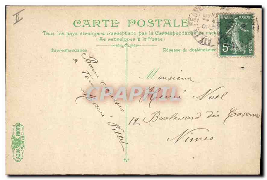 Aix-en-Provence — Le Cours Mirabeau — L.V. & Cie, n° 2623 — Verso