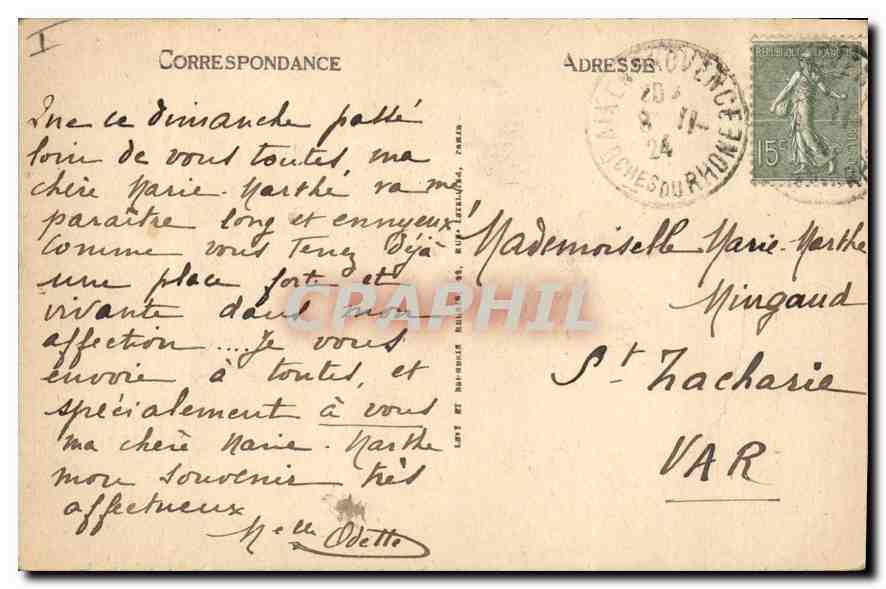 Aix-en-Provence — Die Monumentale Fontäne — Selecta — Rückseite