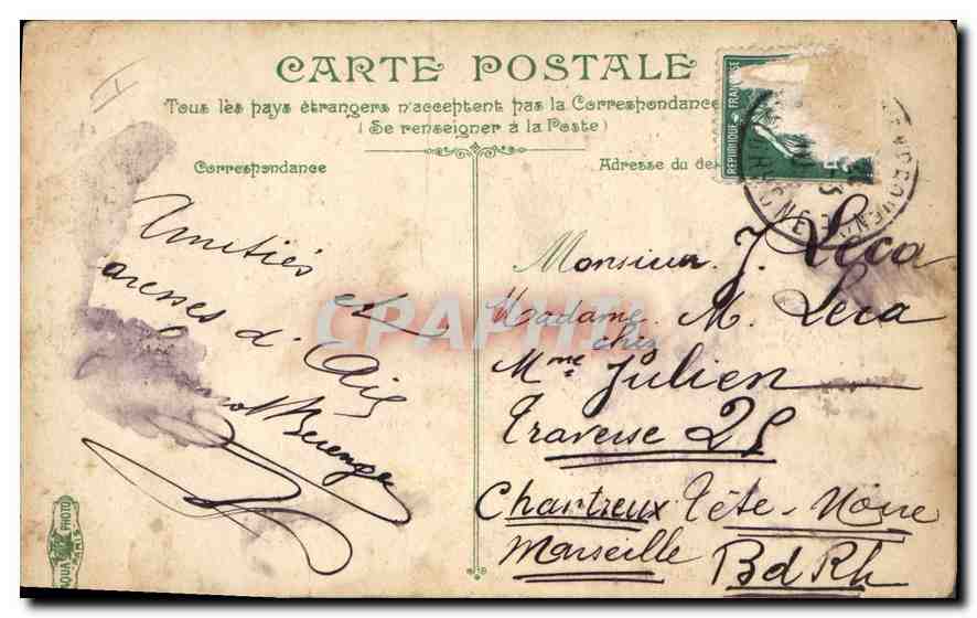 Fontaine de la rue Mirabeau — Aix-en-Provence — éditée par la Société des Cartes Postales Thermale 363 — Reverso