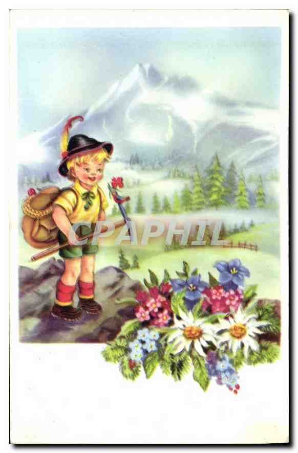 CPA Fantaisie enfant Alpinisme
