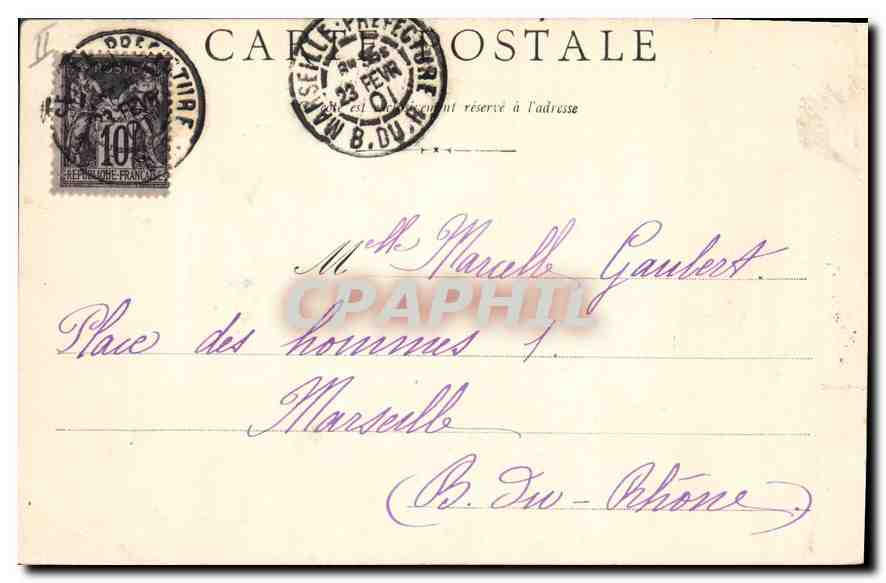 CPA Marseille le chateau du Pharo  — Rückseite