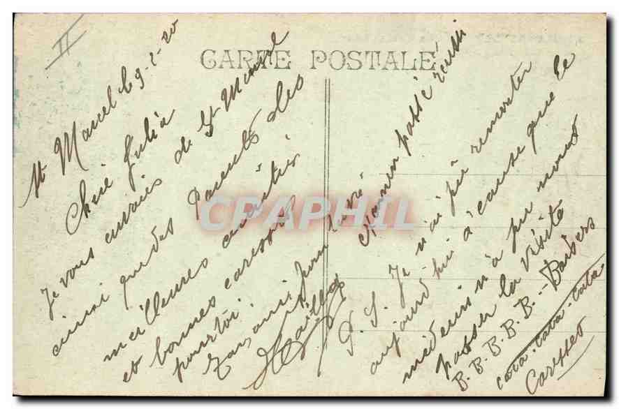 CPA Marseille place Cestellane fontaine Cantini  — Verso