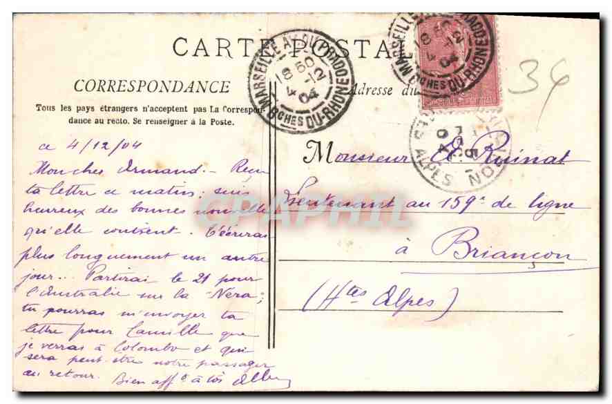CPA Marseille le cours du Chapitre et les Reformes  — Rückseite