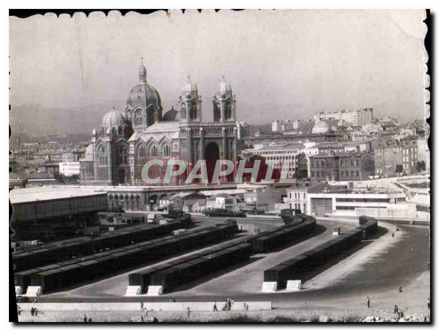 CPM Marseille B du R la cathedrale et les nouveaux Quais