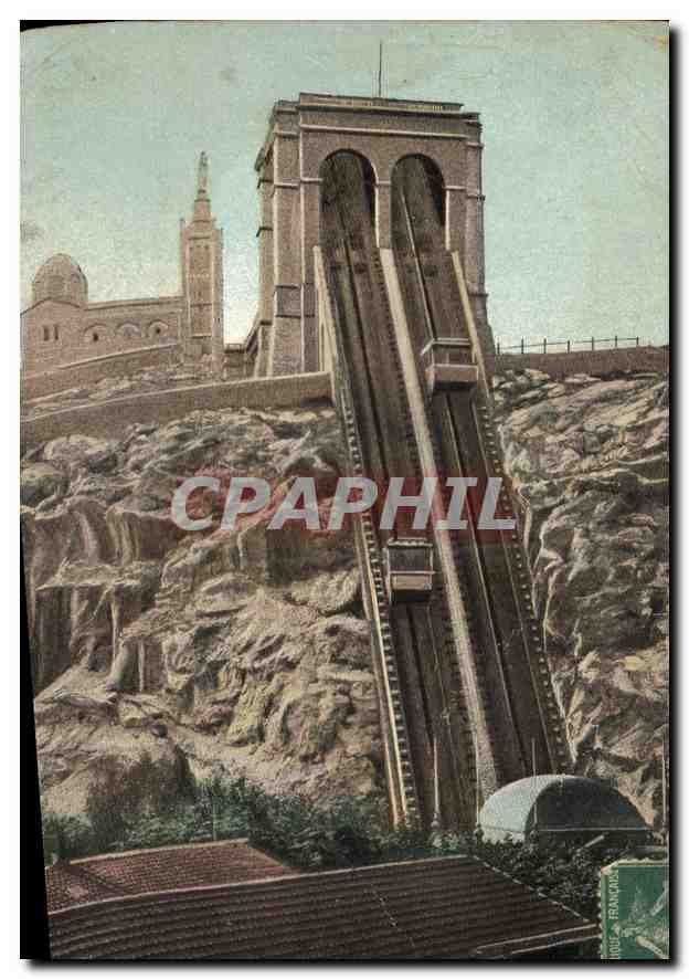 CPA Marseille l'Ascenseur de N D de la Garde 