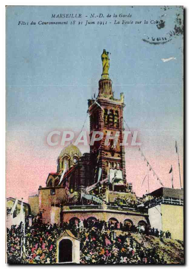 CPA Marseille N D de la Garde fetes du Couronnement 18 21 Juin 1911 Feu d'Artifice 
