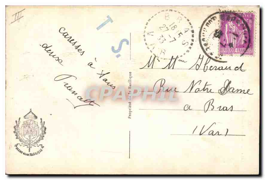 CPA Marseille N D de la Garde fetes du Couronnement 18 21 Juin 1911 Feu d'Artifice  — Verso