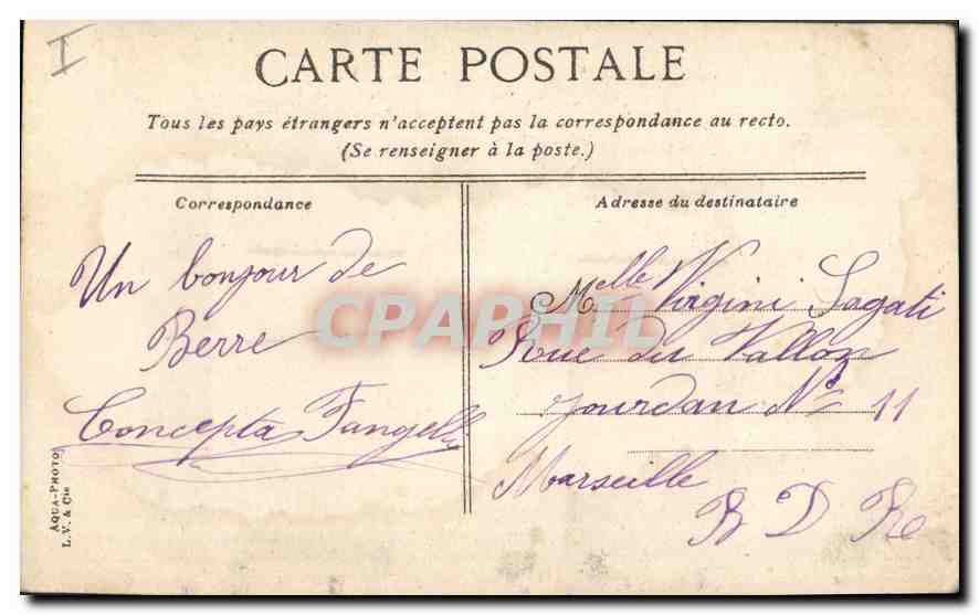 CPA Marseille l'Ascenseurs de N D de la Garde  — Rückseite
