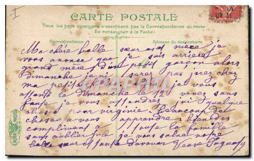 CPA Marseille vue prise de N D de la Garde  — Rückseite