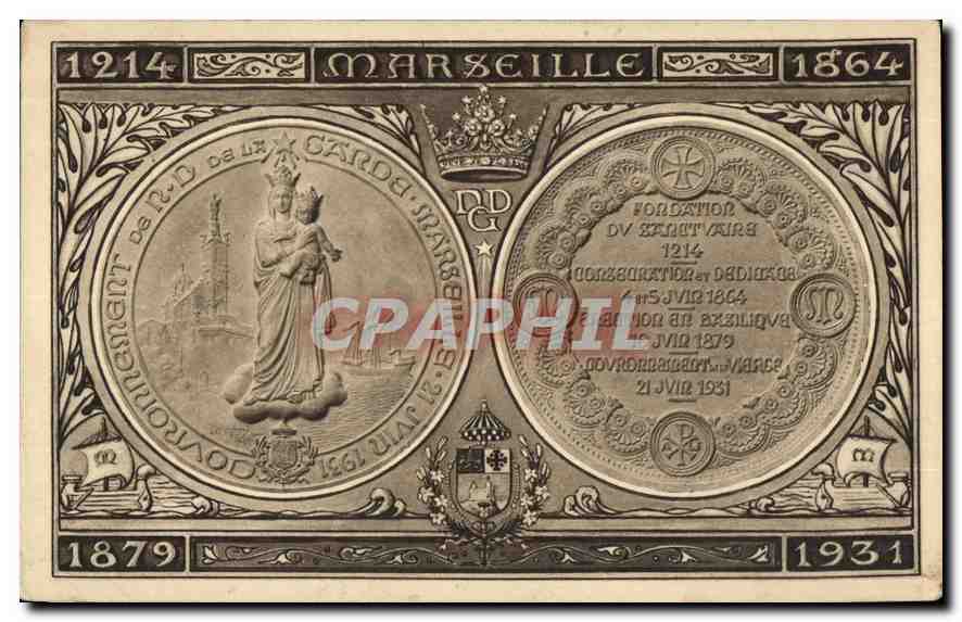 CPA Marseille Souvenir de N D de la Garde 