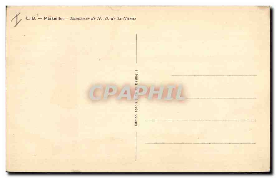 CPA Marseille Souvenir de N D de la Garde  — Rückseite