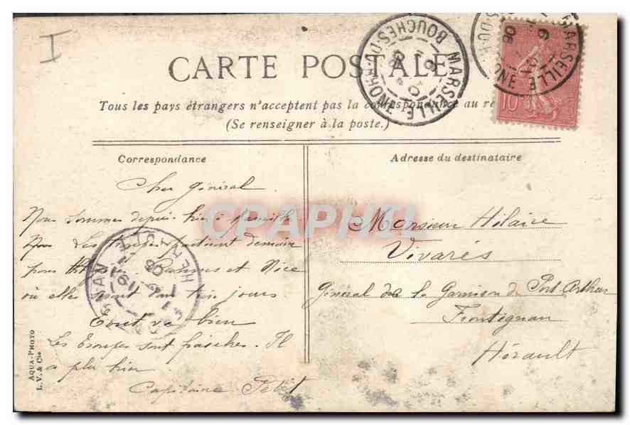 CPA Marseille N D de la Garde  — Rückseite