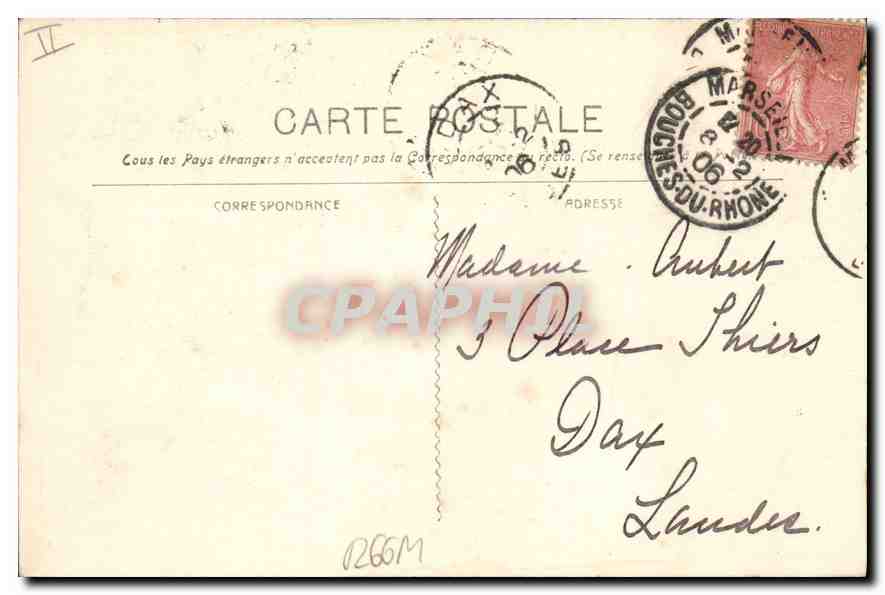 CPA Marseille vue generale prise de N D de la Garde  — Rückseite
