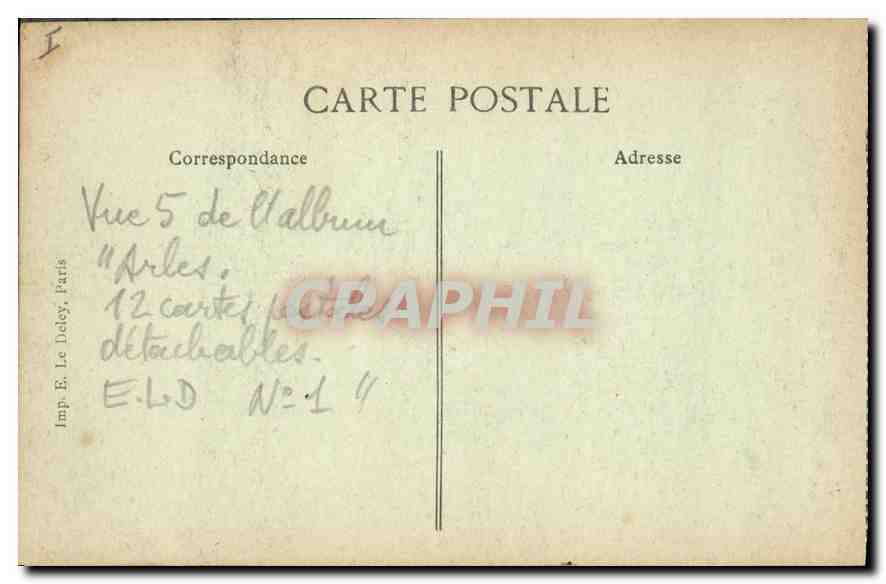 Arles — Vue extérieure des Arènes — B.D. N°54 — Rückseite