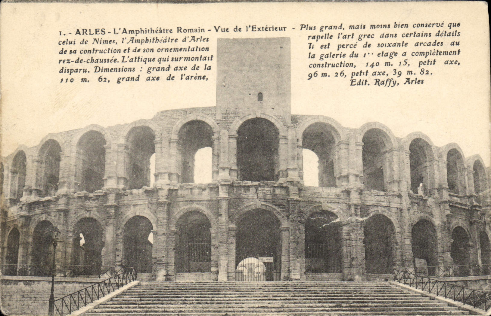 Arles — Das römische Amphitheater — Aussicht von außen — Edit. Raffy, Arles