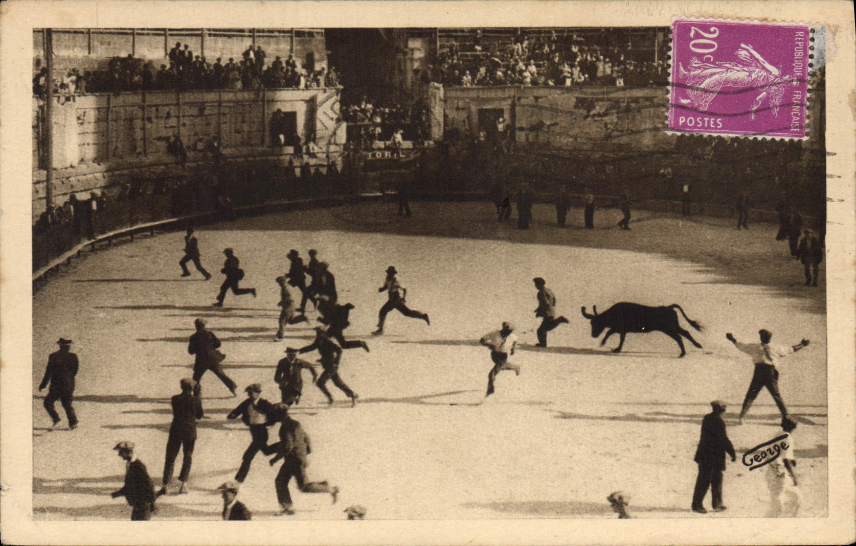 Arènes d'Arles — Course de Vaches sauvages — J. George, n° 702
