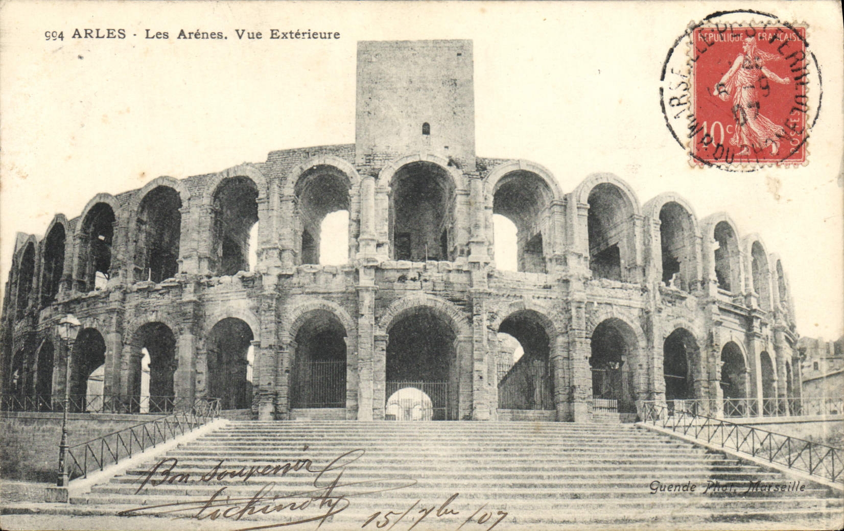 ARLES - Les Arènes. Vue Extérieure — Guende Phot. Marseille, n° 994