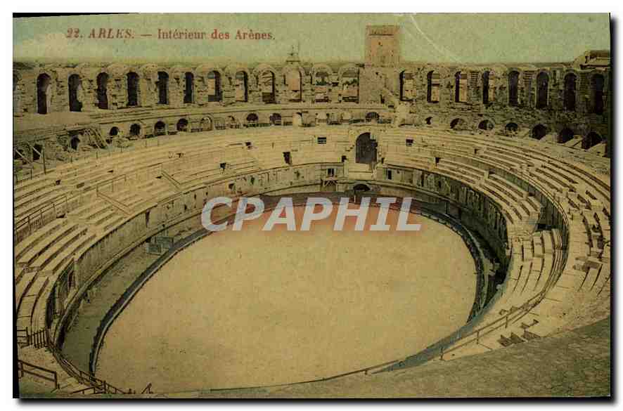 Arles — Interior of the Arenas — Vintage Postcard/Antike Ansichtskarte n°22
