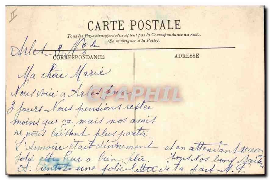Arles — Les Arènes et la Ville — LL. — Verso