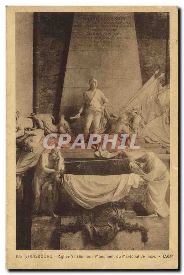 CPA STRASBOURG Eglise St Thomas Monument du Marechal de saxe CAR 