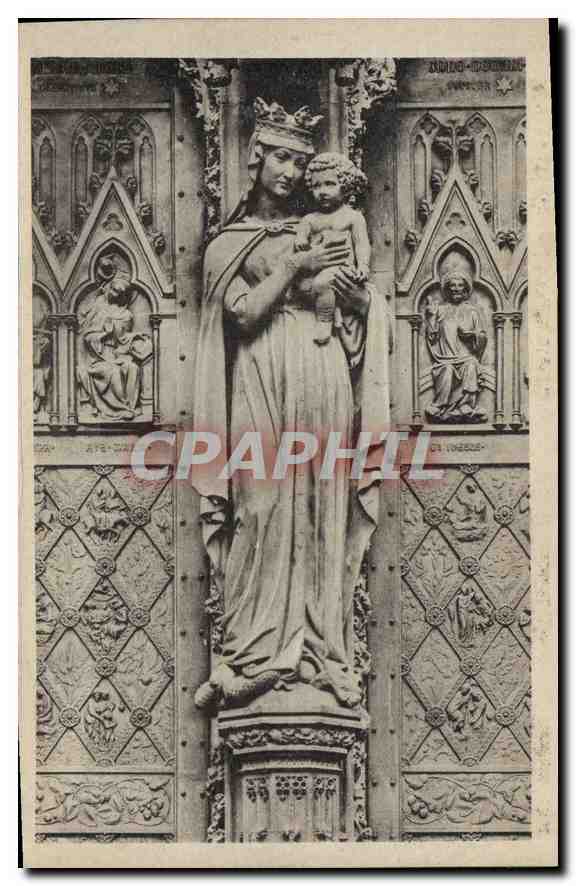 CPA Cathedrale de Strasbourg La Madone au grand portail 