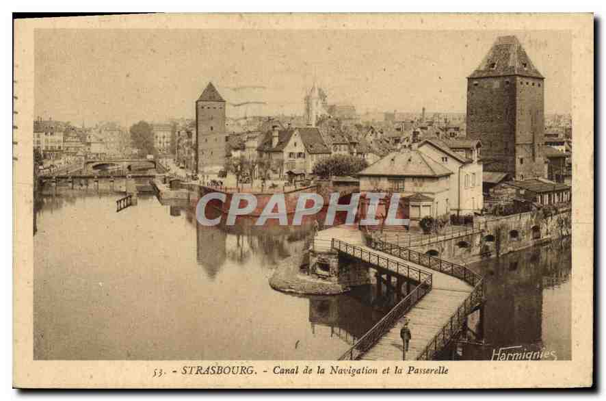 CPA STRASBOURG Canal de la Navigation et la passerelle