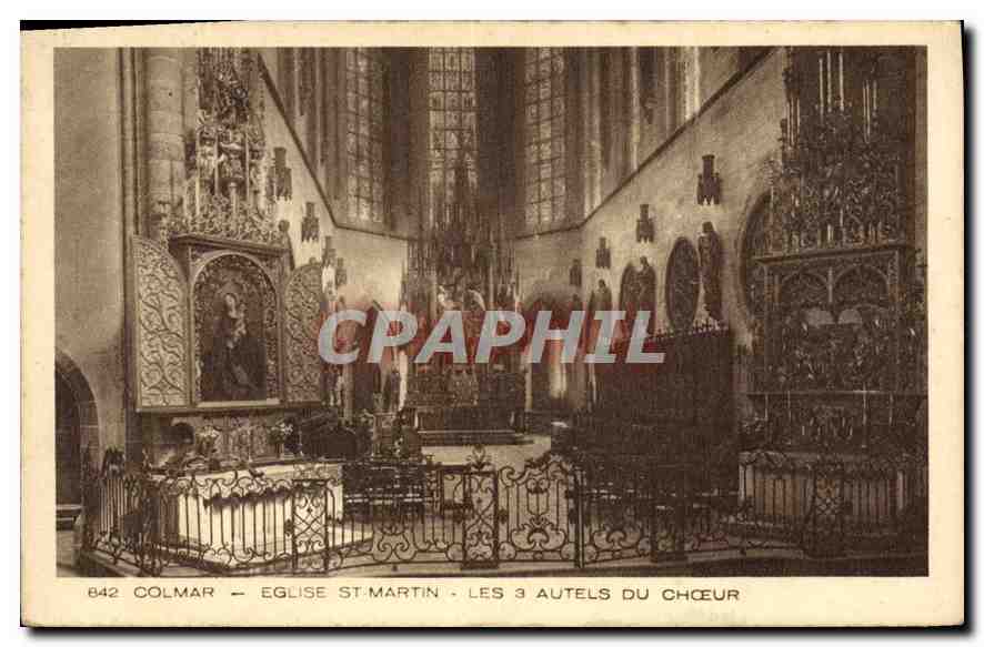 CPA COLMAR EGLISH ST-MARTIN LES AUTELS DU CHOEUR
