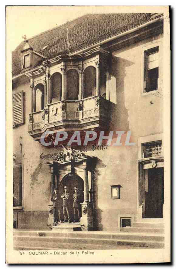CPA COLMAR Balcon de la police