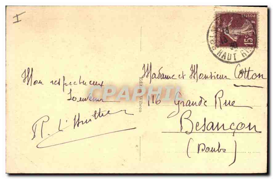 CPA COLMAR Balcon de la police — Rückseite