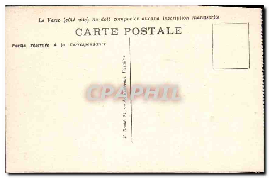 CPA VERSAILLES Hameau du petit Le Boudior — Back