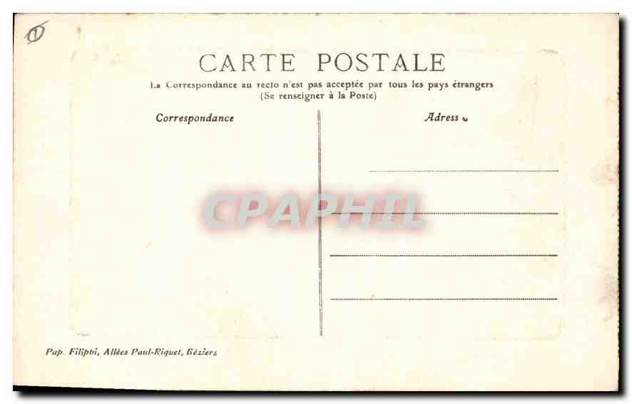 CPA BEZIERS Plateau des poetes Le jardin — Rückseite