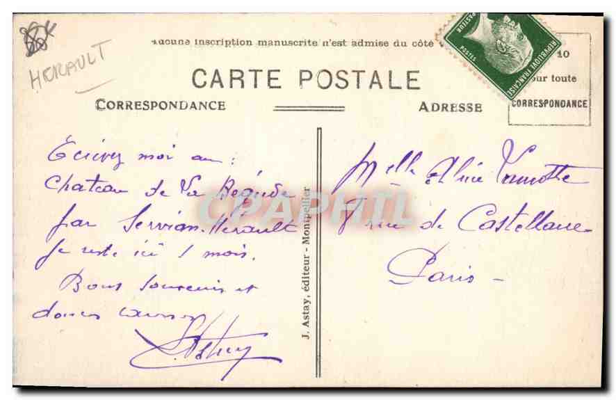 CPA Montpellier Place de la Comedie — Rückseite