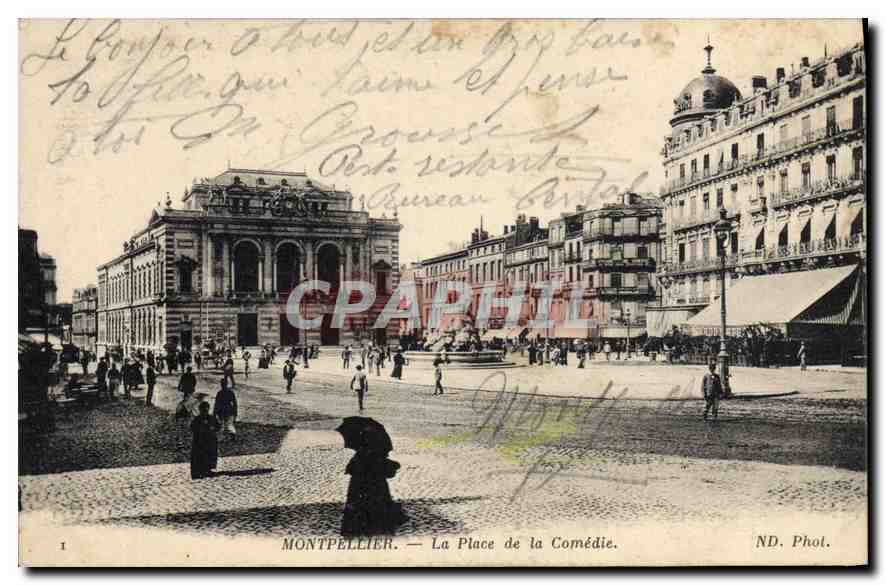 CPA MONTPELLIER La Place de la Comedie