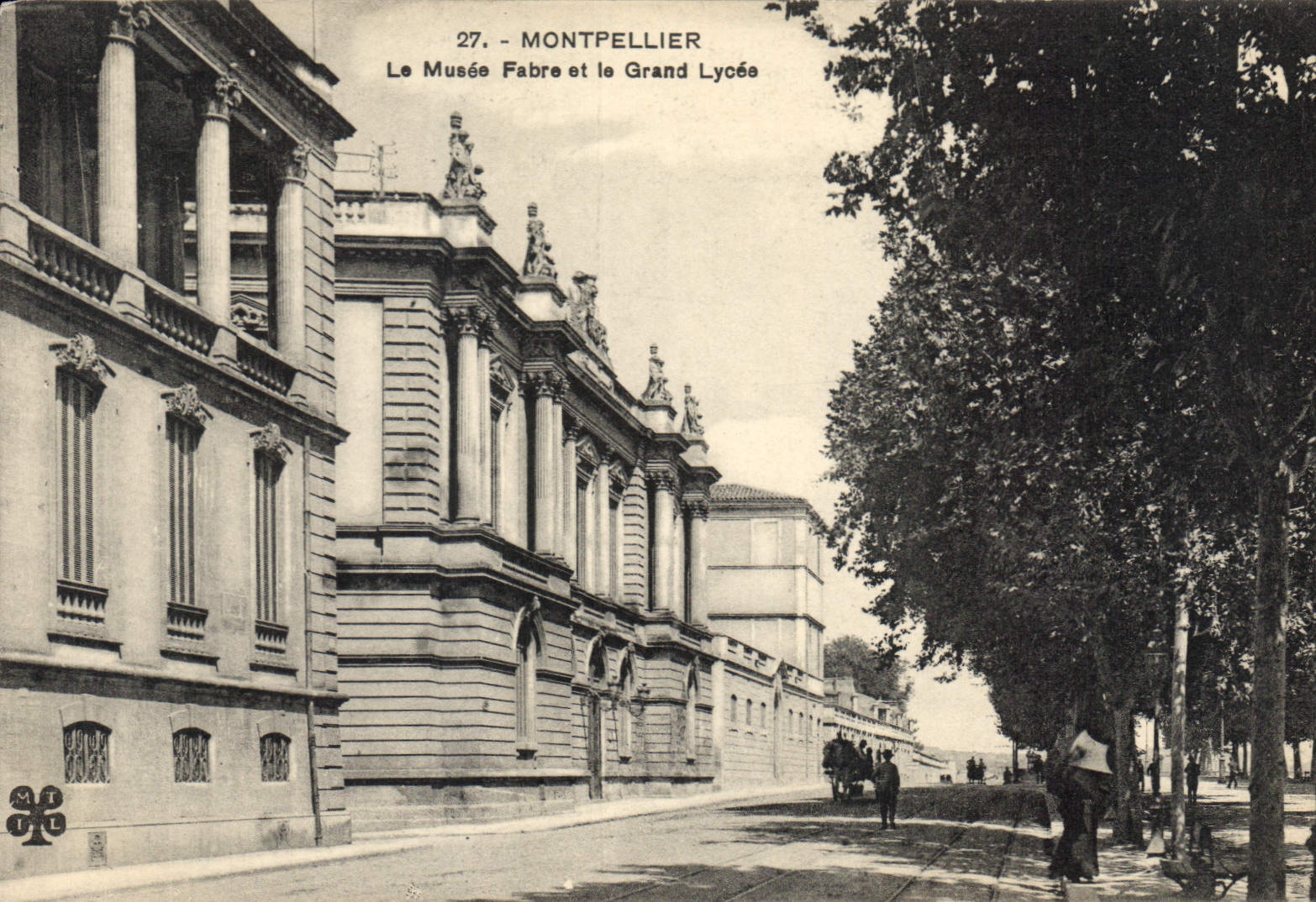 CPA MONTPELLIER Le Musee Fabre et la Grand Lycee