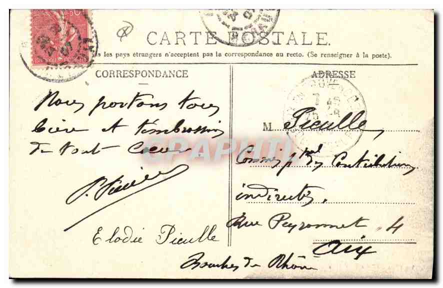 CPA Beziers Le planteau cote de la Gare — Back