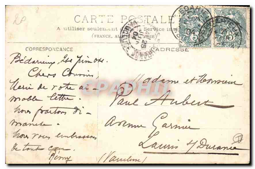 CPA LAMALOU les RAINS Vue Generale — Rückseite