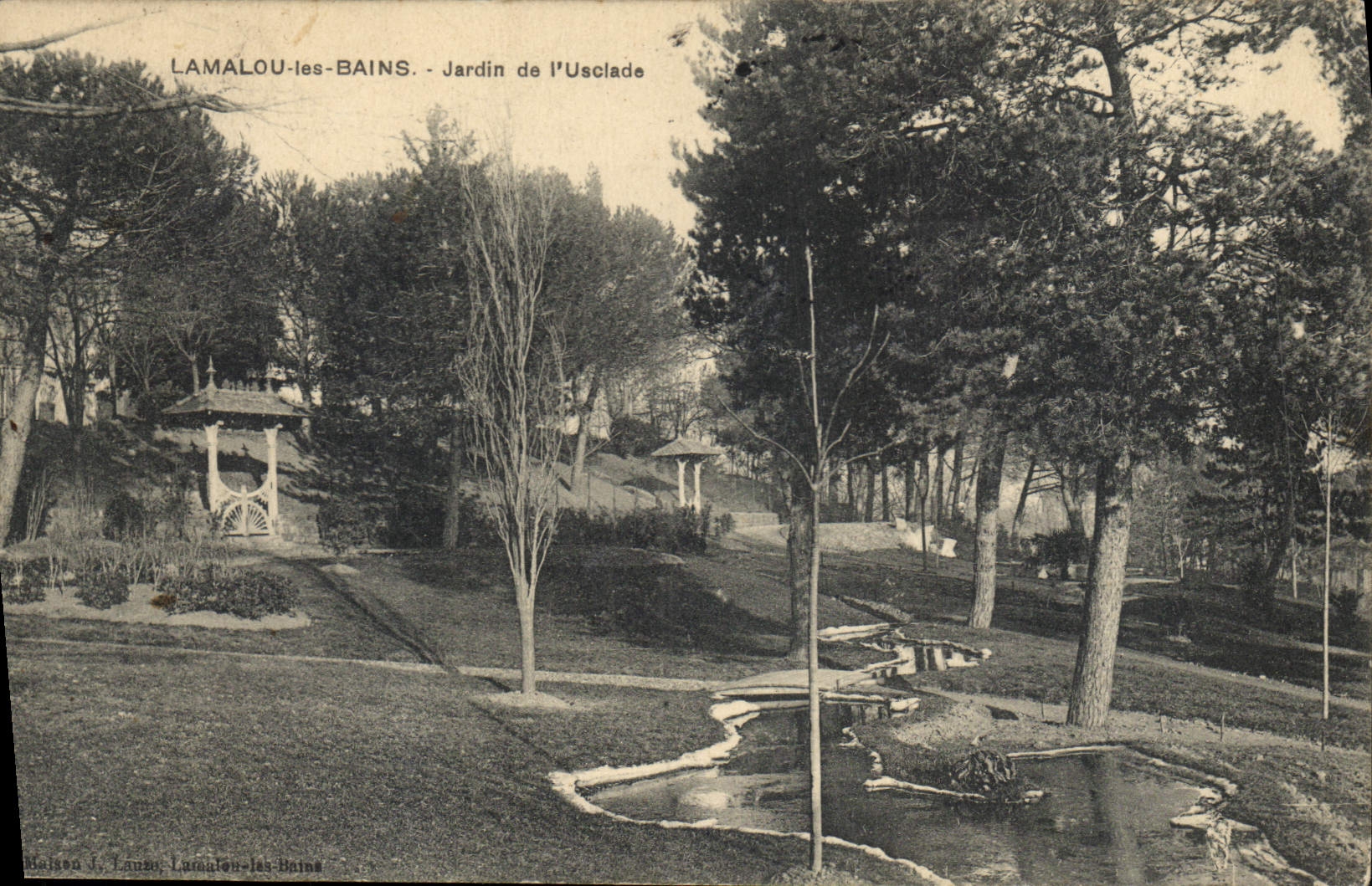 CPA LAMALOU les BAINS Jardin de l'Usclade