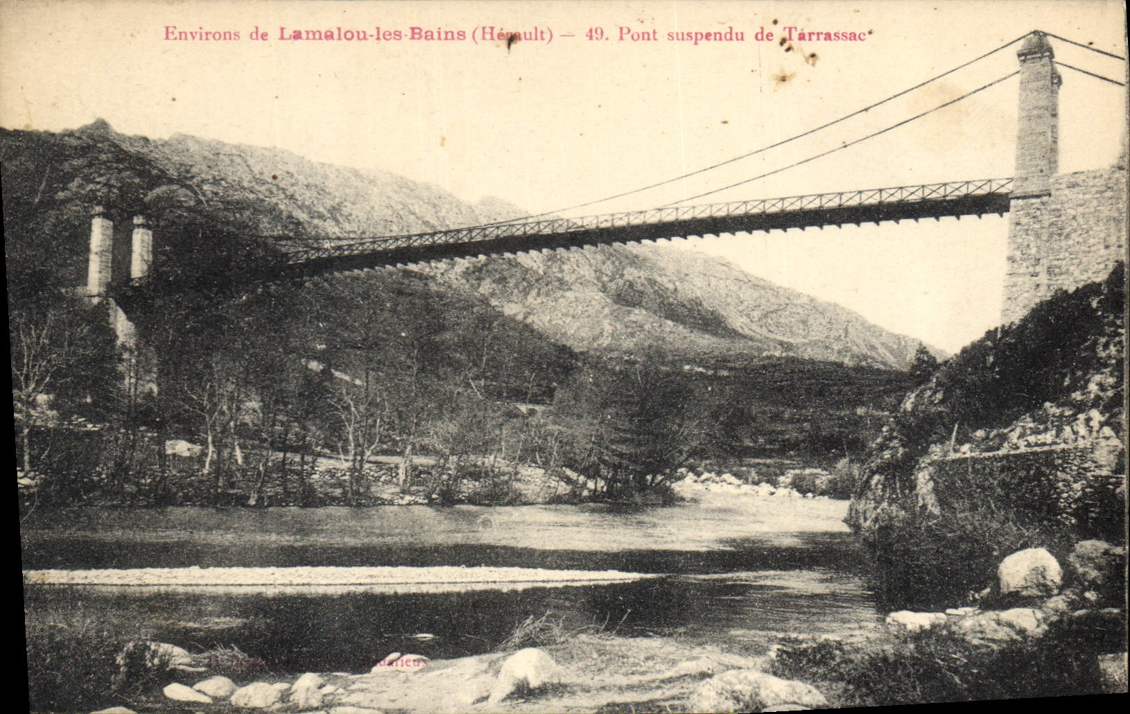 CPA Environs de Lamalou les Bains Pont suspendu de Tarrassac