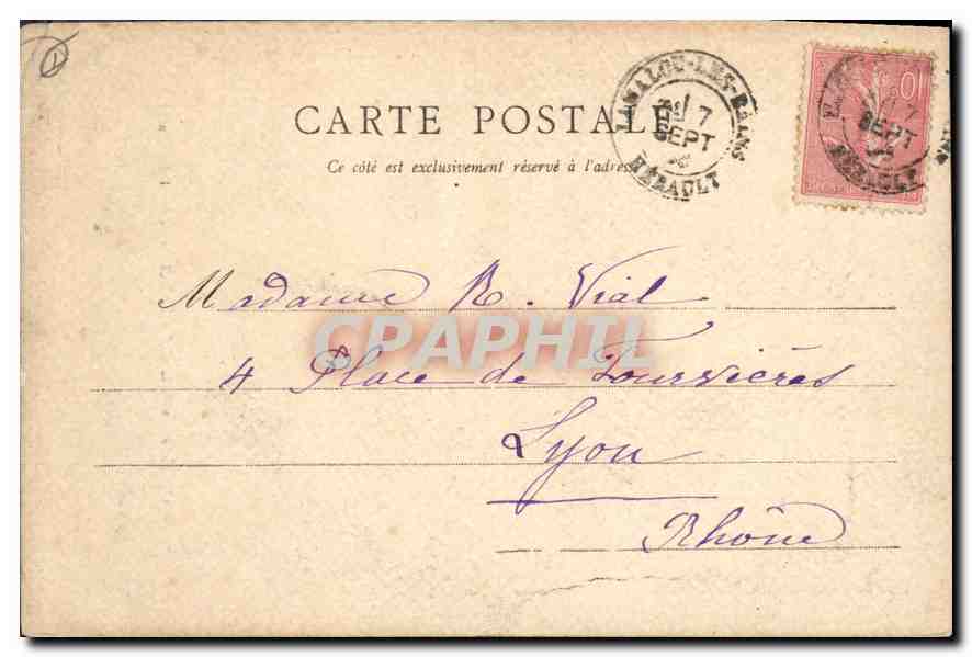 CPA Environ de LAMALOU Le pont du Diable — Rückseite