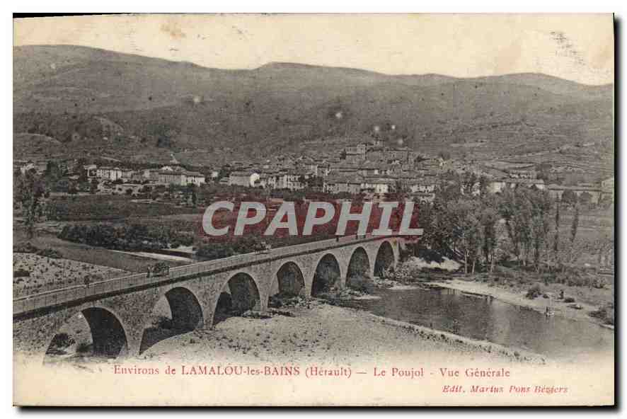 CPA Environs de LAMALOU les BAINDS Le Poujol Vue generale