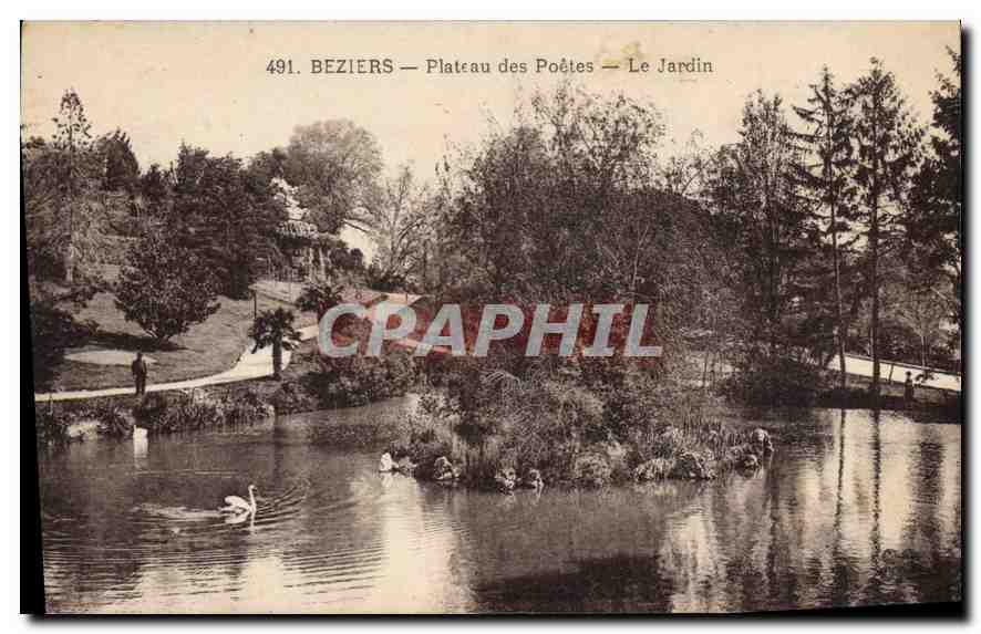 CPA BEZIERS Plateau des poetes Le Jardin