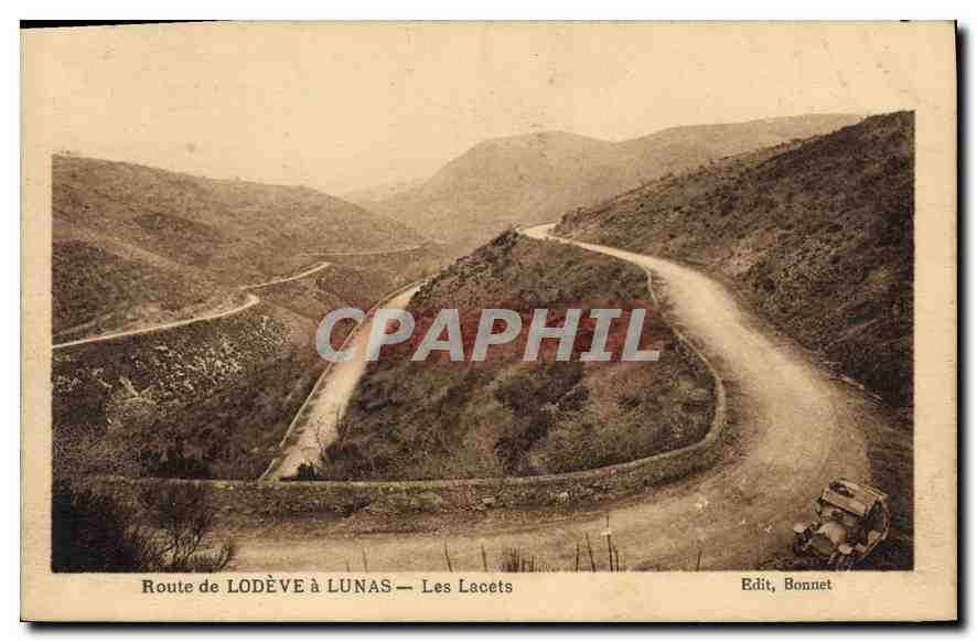 CPA Route de LODEVE a LUNAS Les Lacets