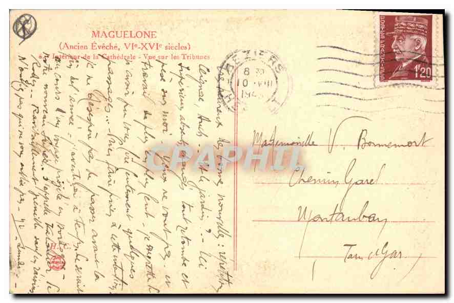 CPA Maguelone Interieur de la cathedrale Vue sur les tribunes — Back