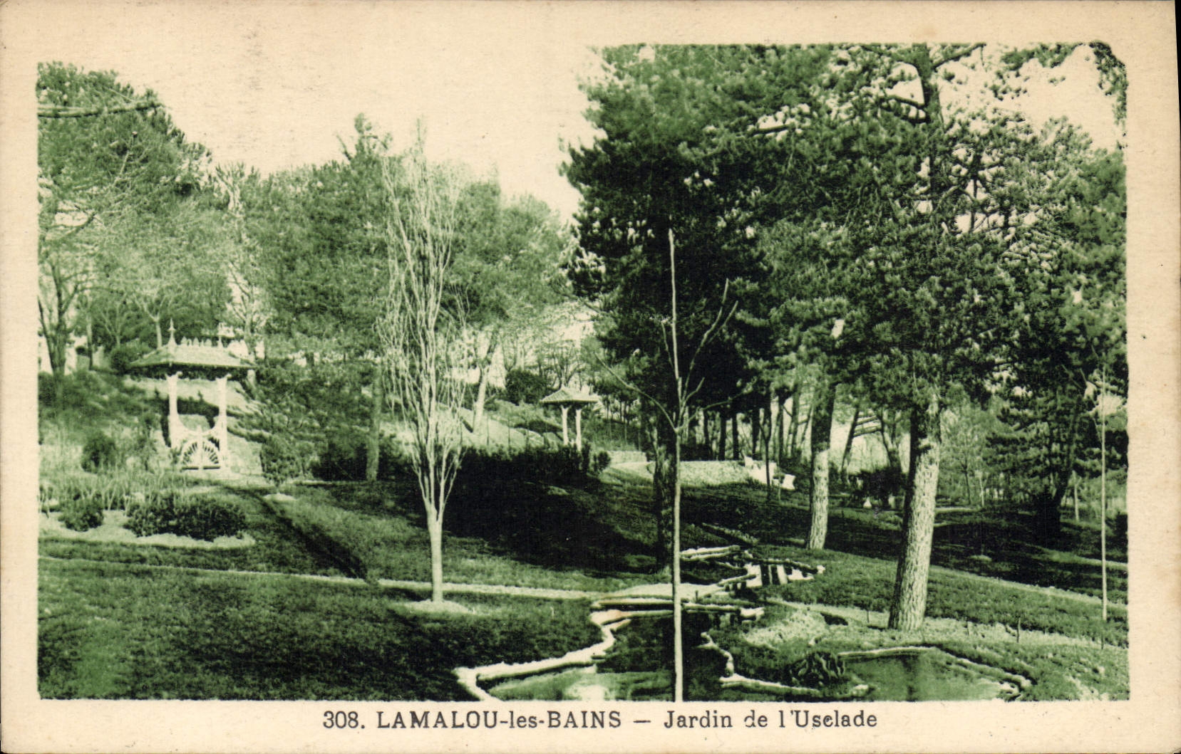 CPA LAMALOU les BAINS Jardin de I'Uselade